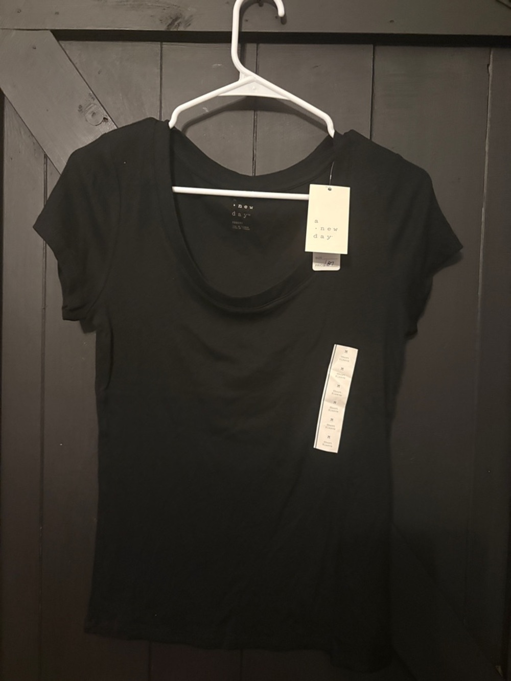 a new day Black Scoop Neck Short Sleeve Tee with Tags